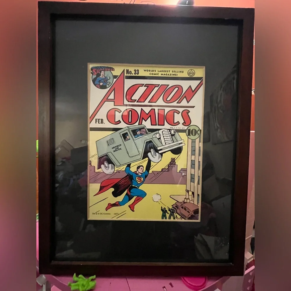 SUPERMAN Framed Action Comics No. 33 Cover Art